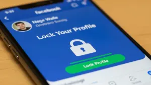 Smartphone-Display zeigt die Option zum Sperren eines persönlichen Benutzerprofils für mehr Sicherheit.